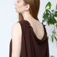 French Swag Collar Dress - Brown