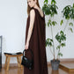 French Swag Collar Dress - Brown