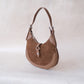 Classic Velvet Saddle Handbag - Coffee