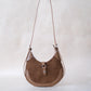 Classic Velvet Saddle Handbag - Coffee