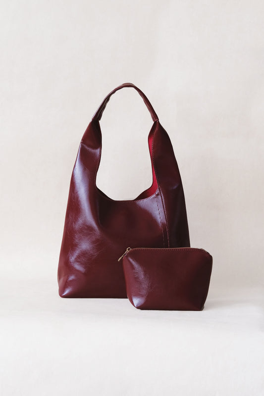 The Margaux Tote - Wine Red