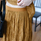 [2Pcs Suits] For Ruffled V-Neck Top + Pleated Straight Skirt In Yellow
