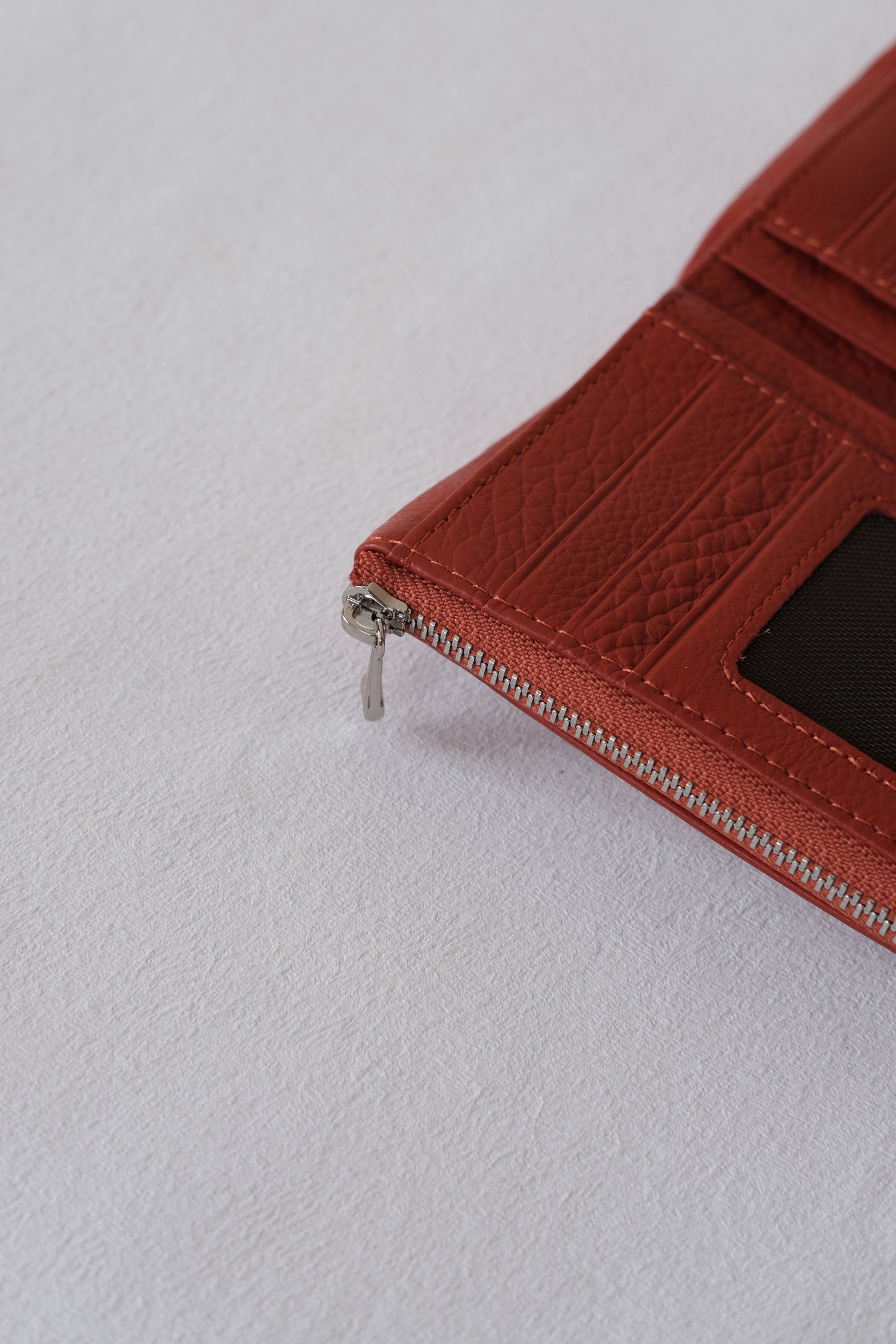 Elara Compact Wallet - Brick Red