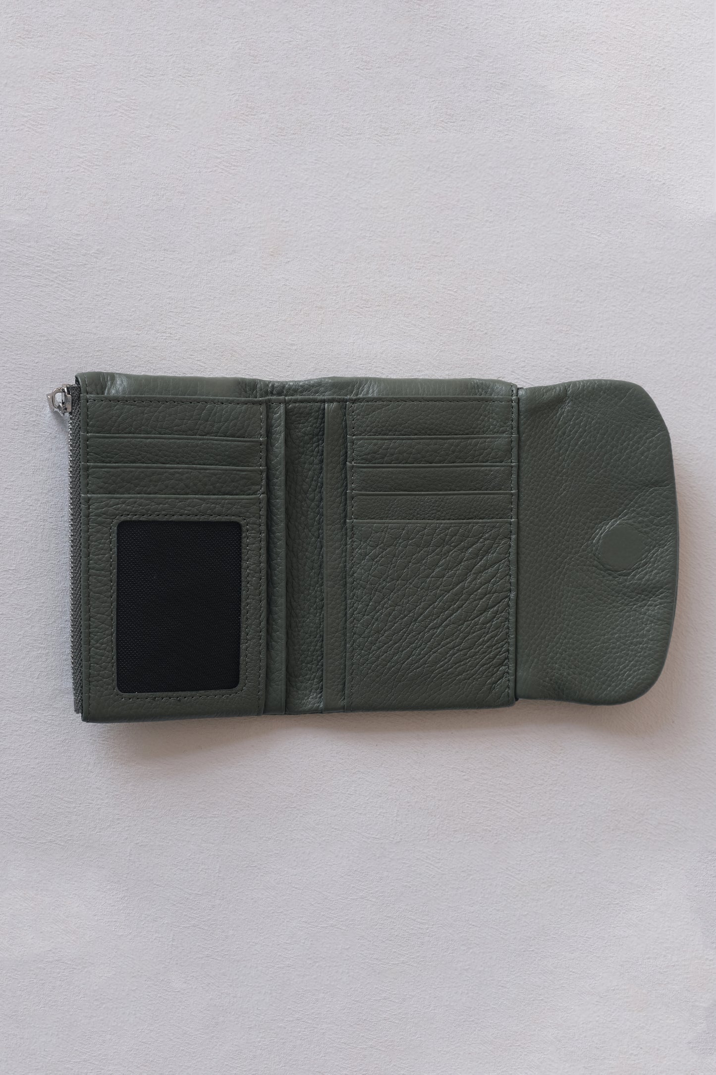 Elara Compact Wallet - Olive Green