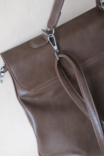 The Vivienne Backpack Tote - Coffee
