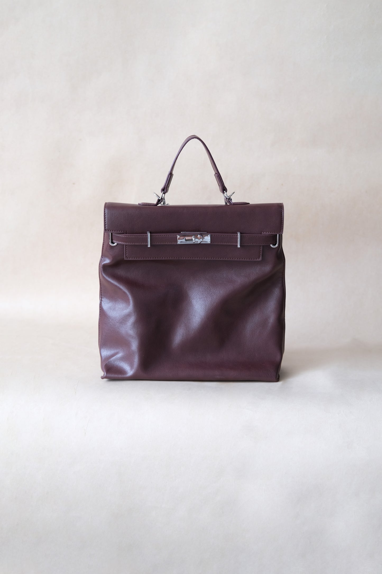 The Vivienne Backpack Tote - Wine Red