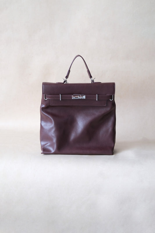 The Vivienne Backpack Tote - Wine Red