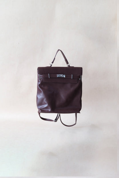 The Vivienne Backpack Tote - Wine Red