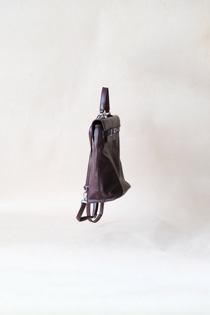 The Vivienne Backpack Tote - Wine Red