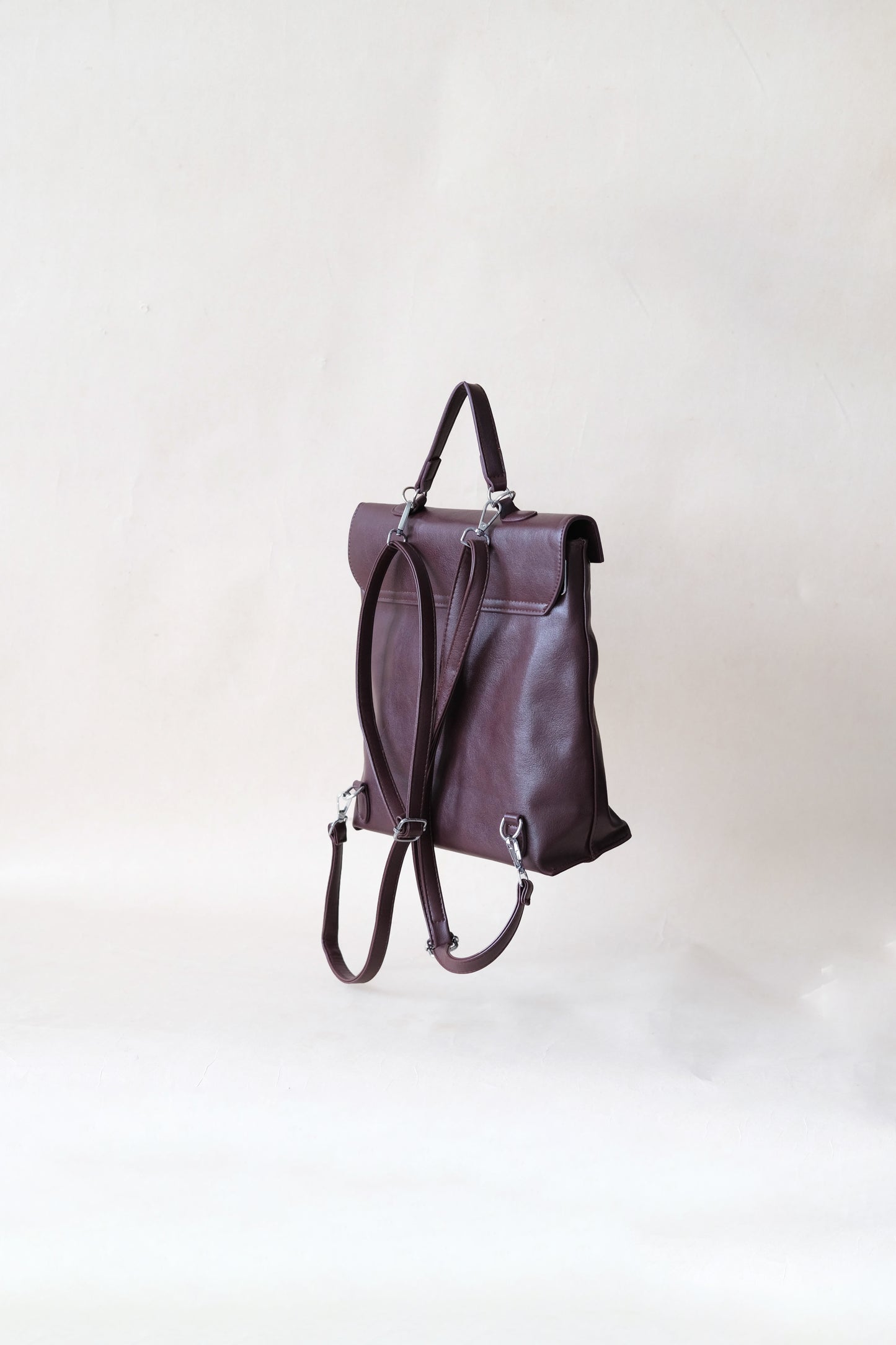 The Vivienne Backpack Tote - Wine Red