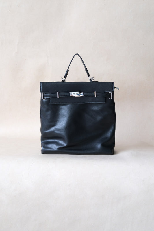 The Vivienne Backpack Tote - Classic Black