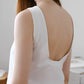 Cotton And Linen Backless Mini Dress In White