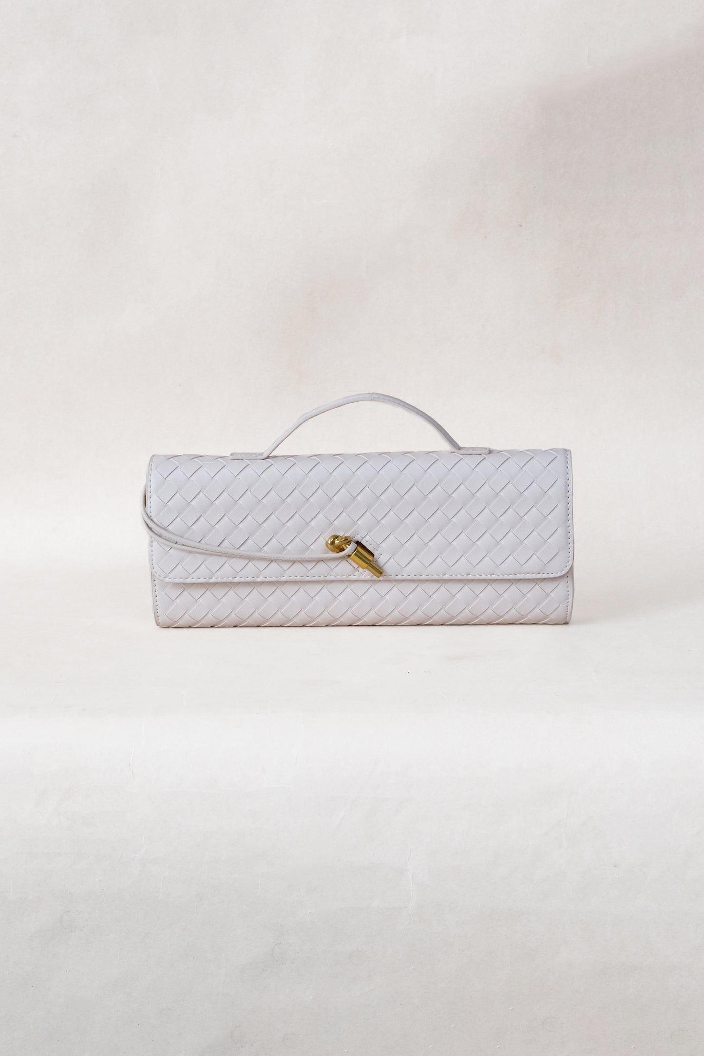 Artisan Crafted Flap Bag - Cream White