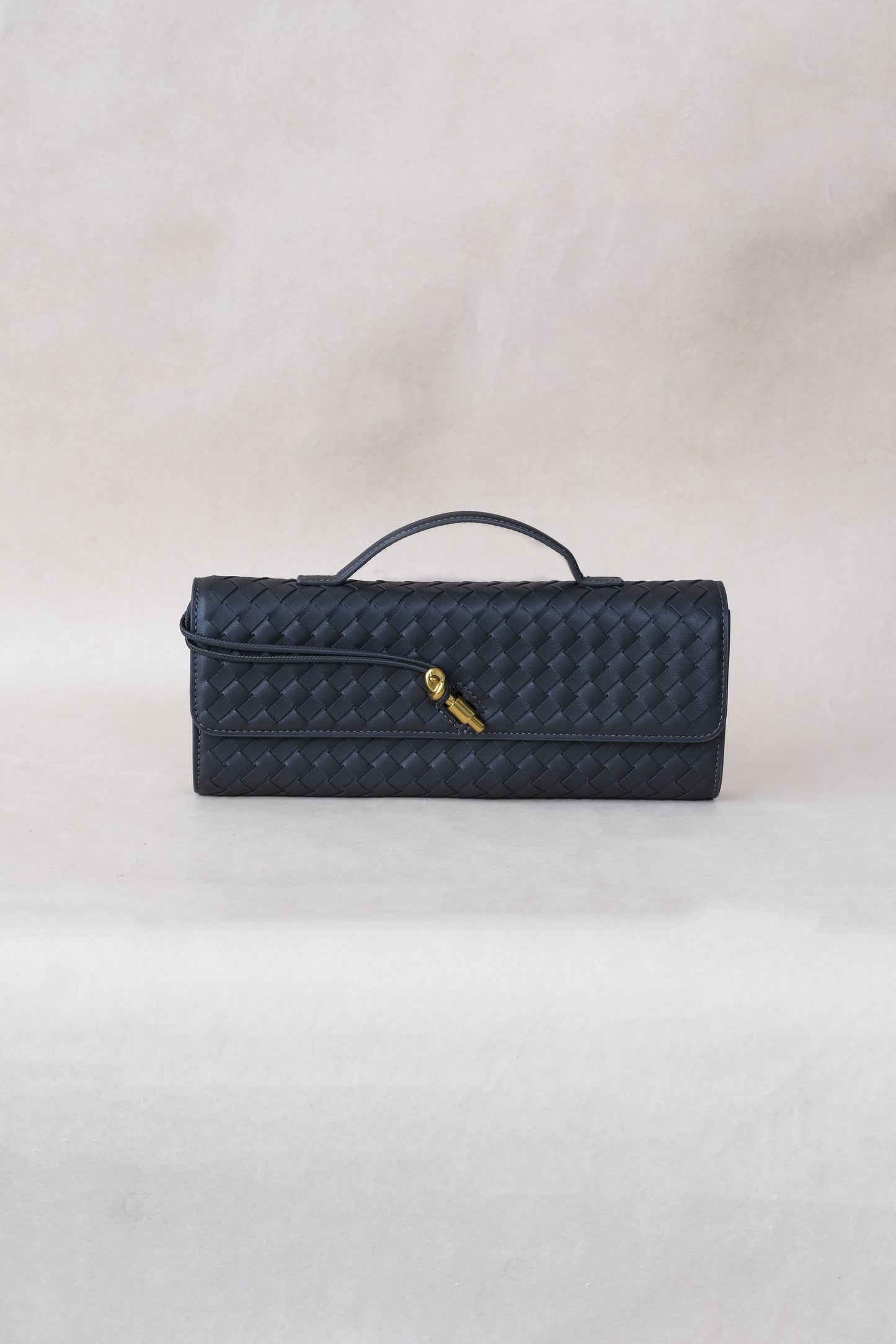 Artisan Crafted Flap Bag - Gunmetal Gray