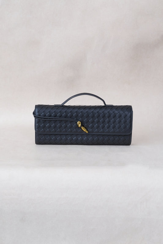 Artisan Crafted Flap Bag - Gunmetal Gray