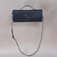 Artisan Crafted Flap Bag - Gunmetal Gray