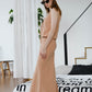 【2件套裝】無袖繫帶背心+長裙-淺卡其色