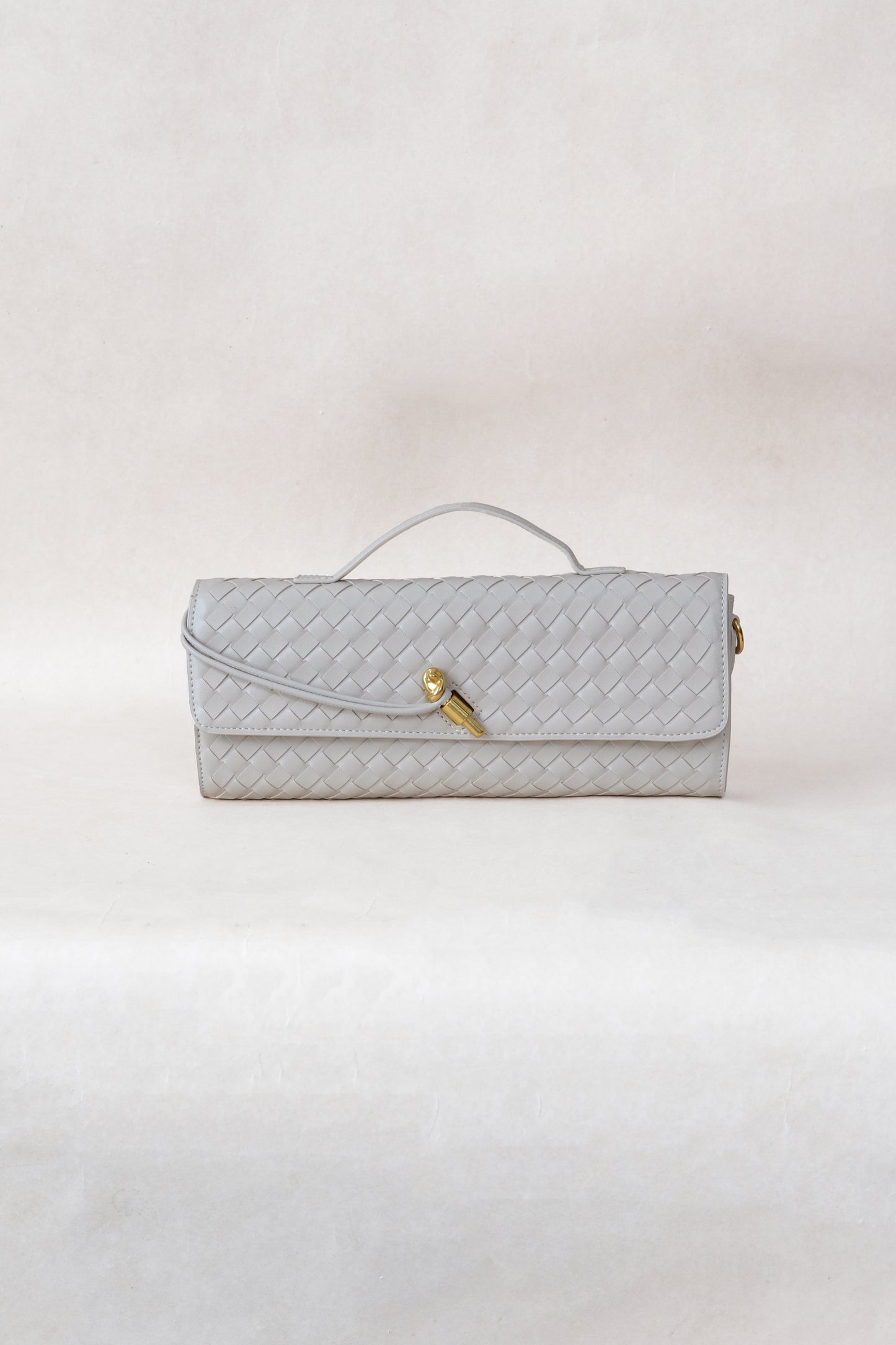 Artisan Crafted Flap Bag - White Sand