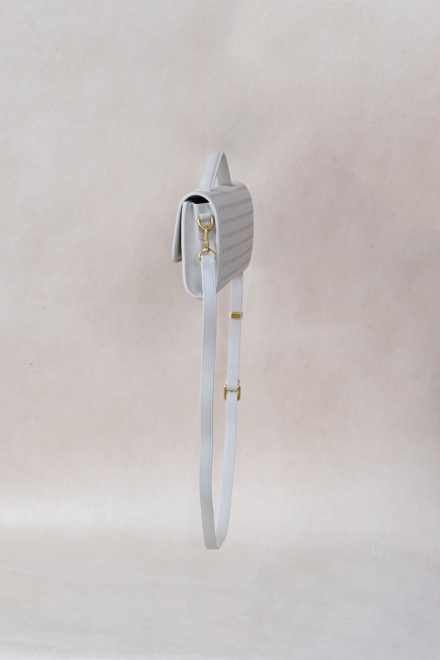 Artisan Crafted Flap Bag - White Sand