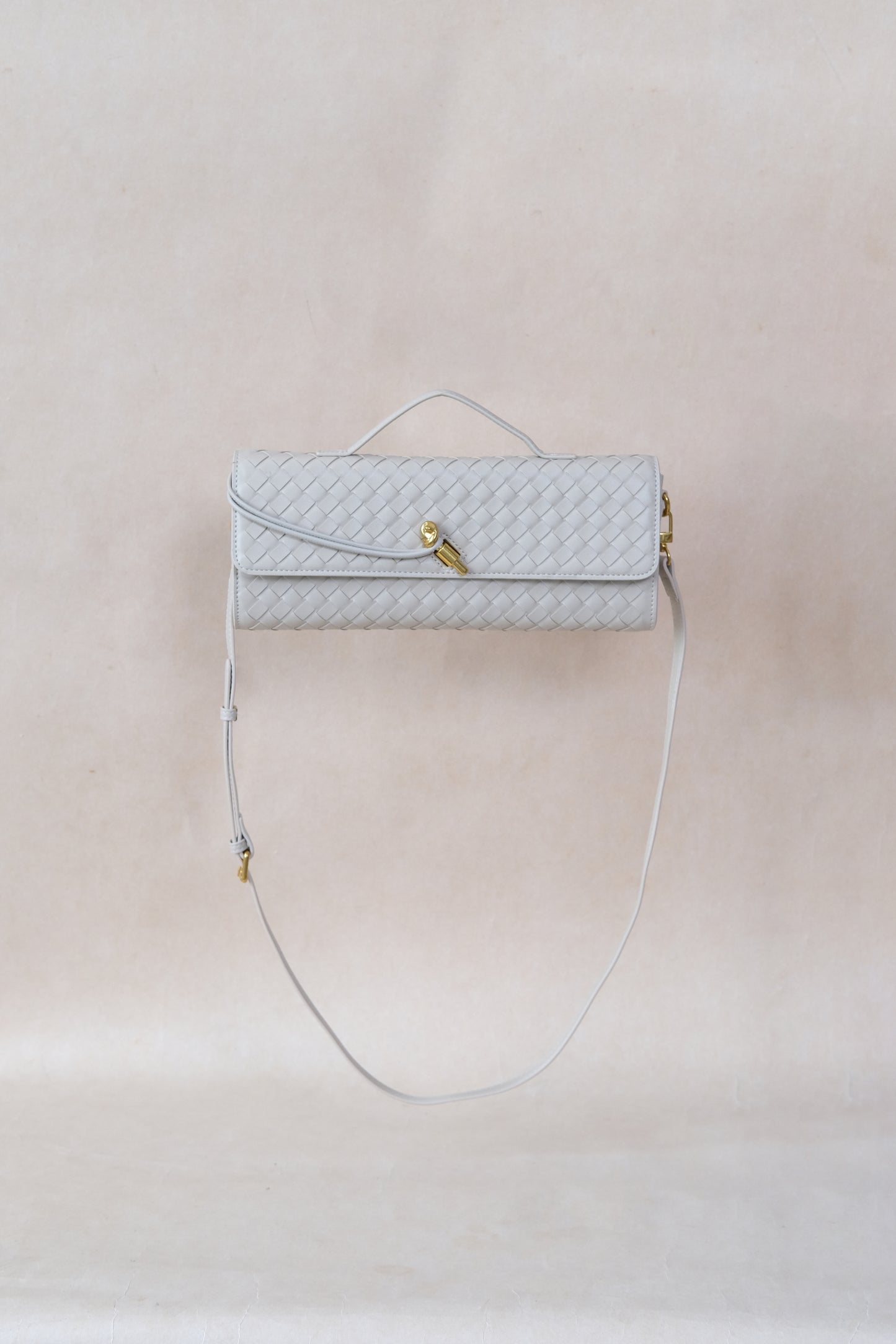 Artisan Crafted Flap Bag - White Sand