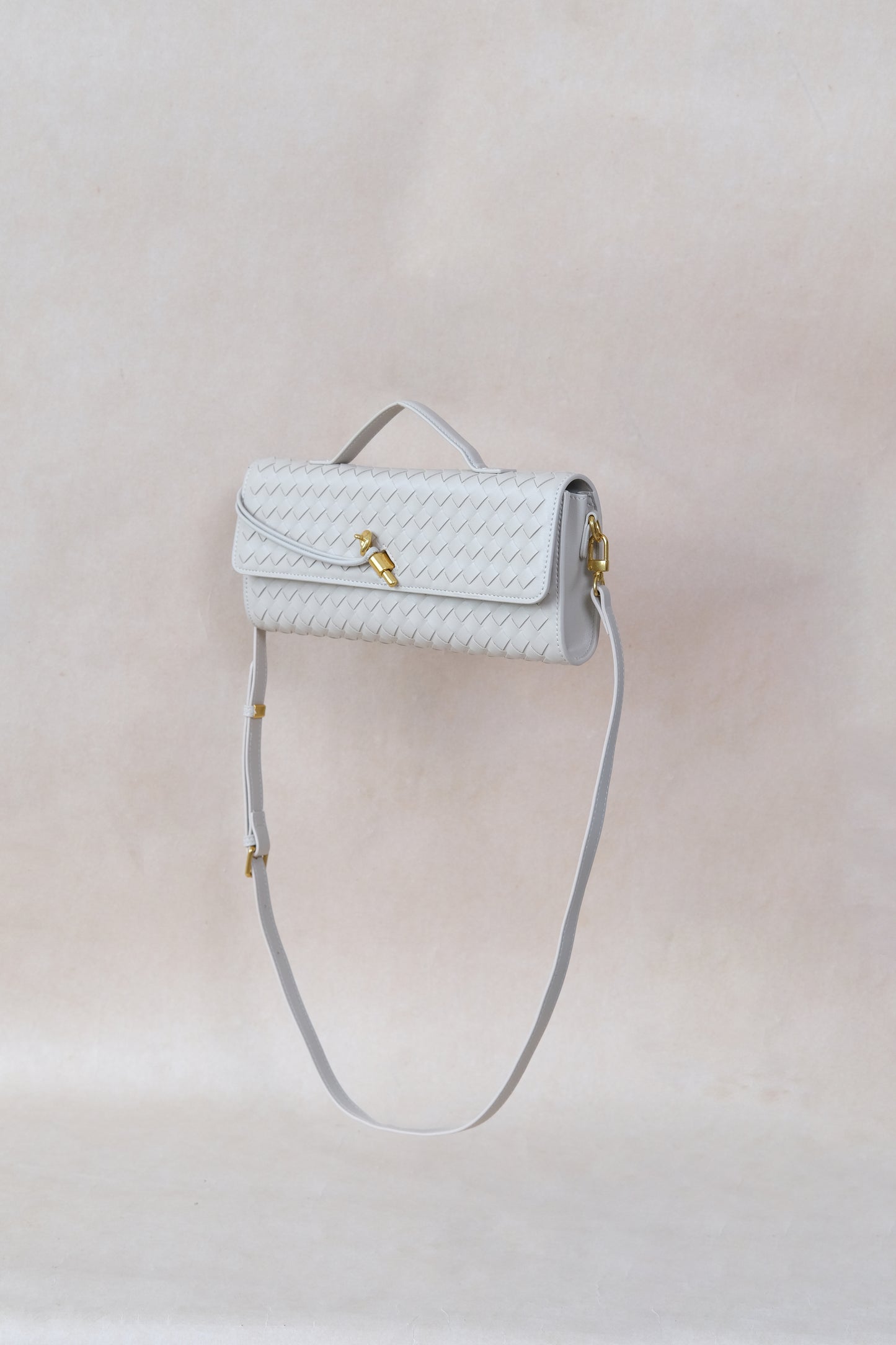 Artisan Crafted Flap Bag - White Sand