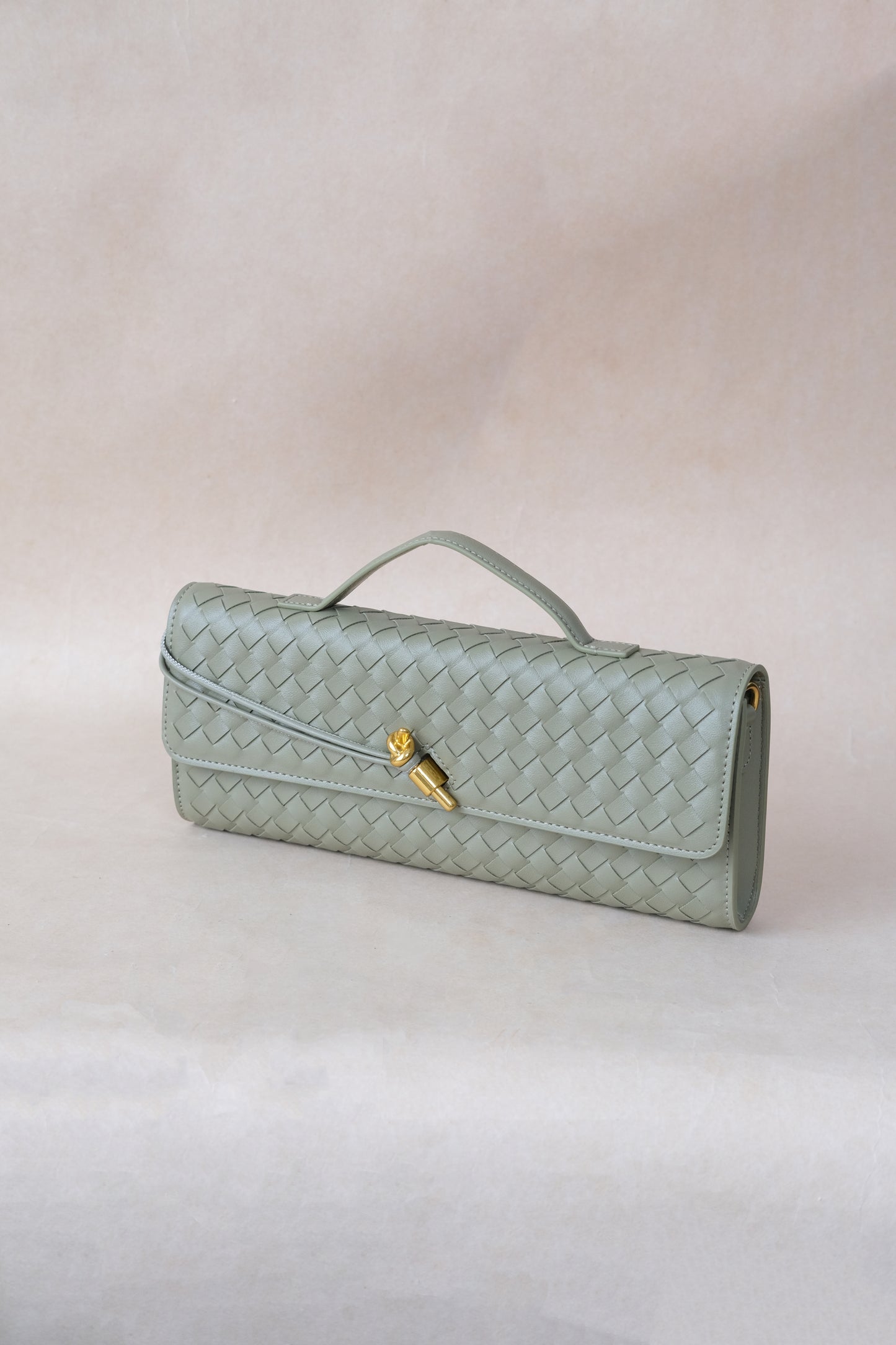 Artisan Crafted Flap Bag - Mineral Green