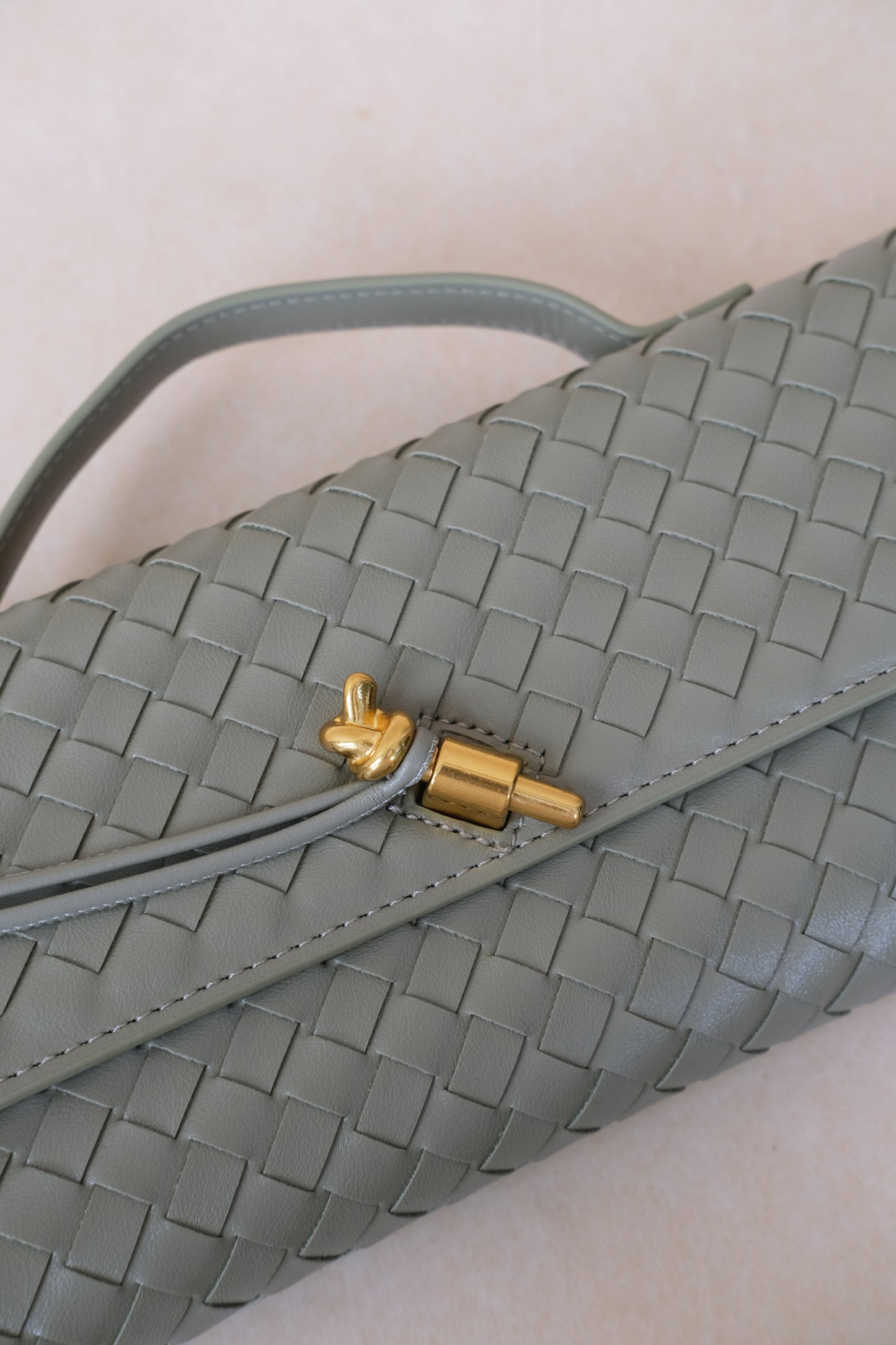 Artisan Crafted Flap Bag - Mineral Green
