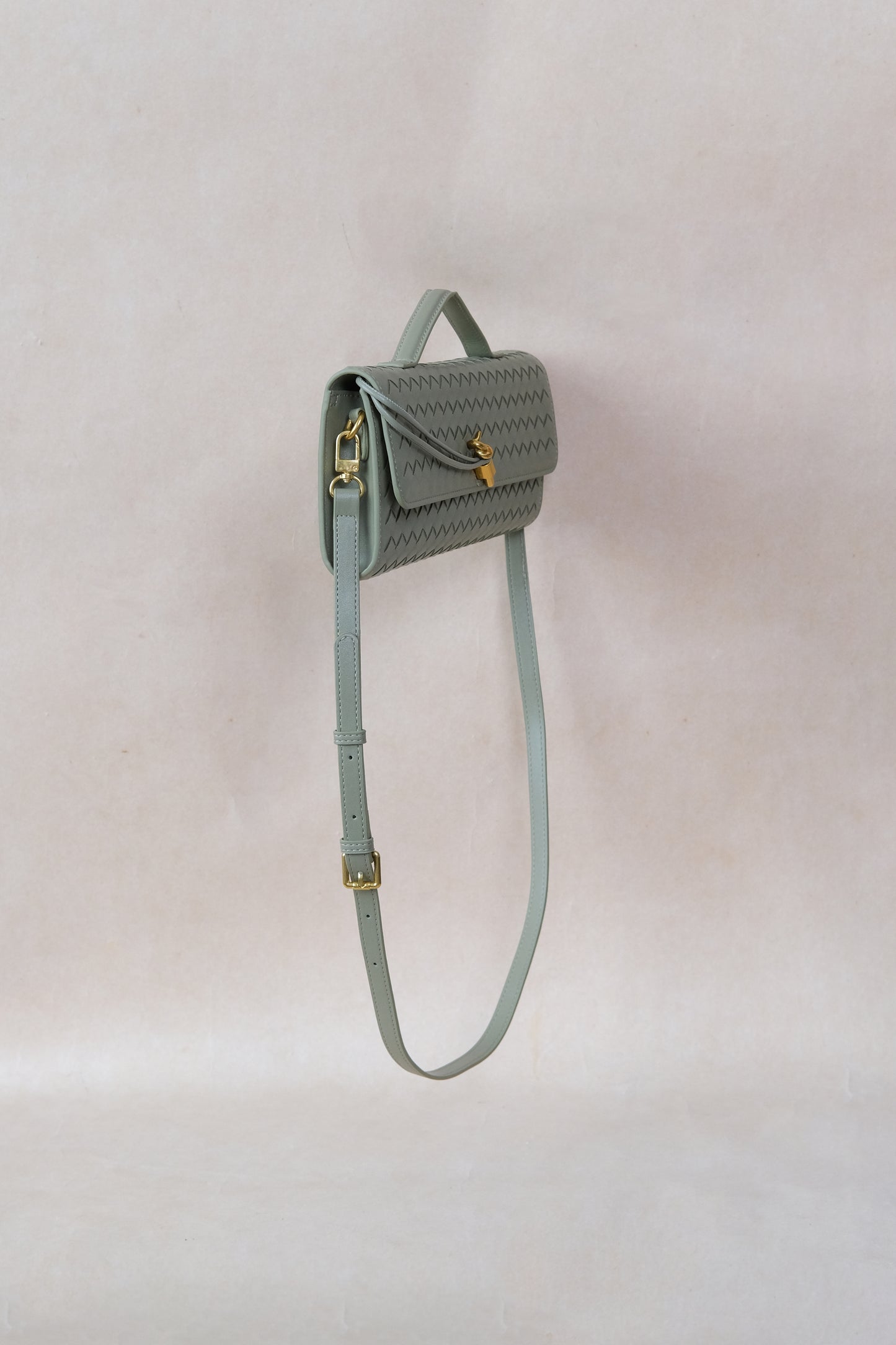 Artisan Crafted Flap Bag - Mineral Green