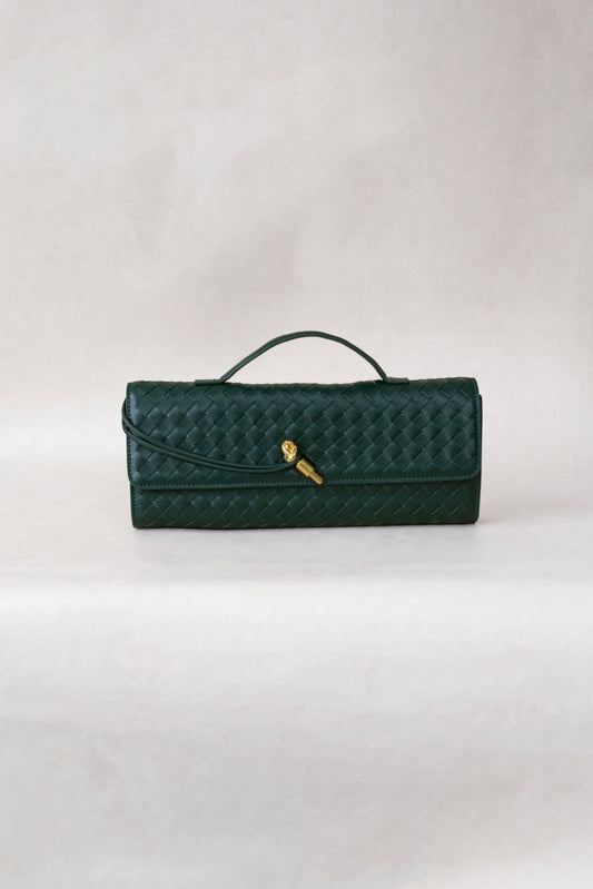 Artisan Crafted Flap Bag - Emerald