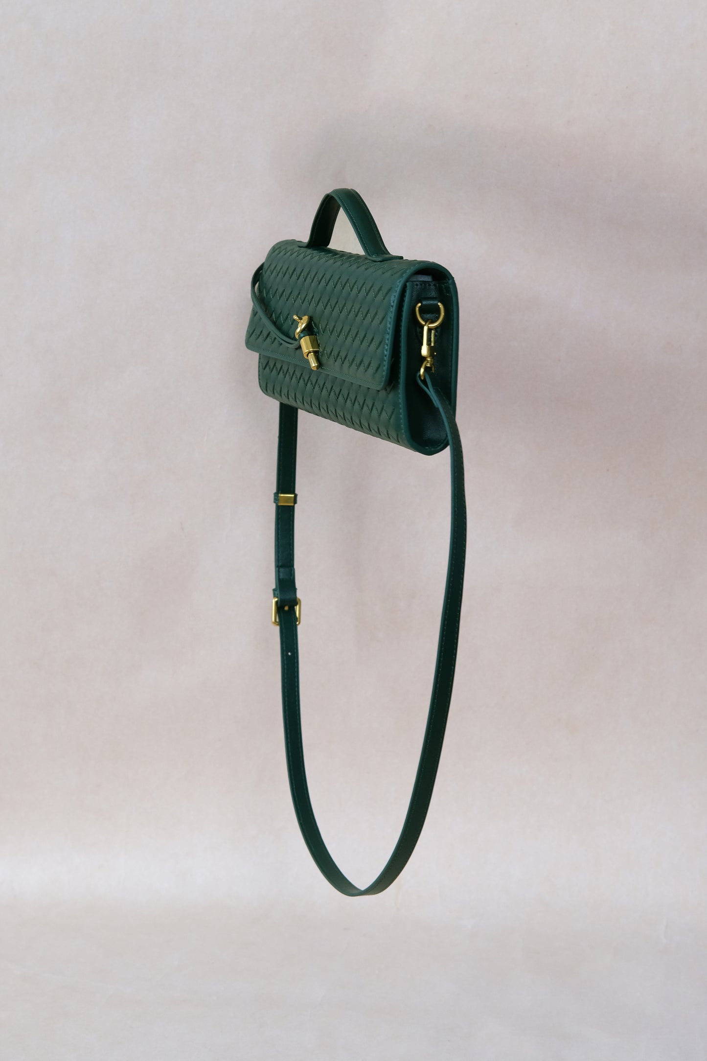 Artisan Crafted Flap Bag - Emerald