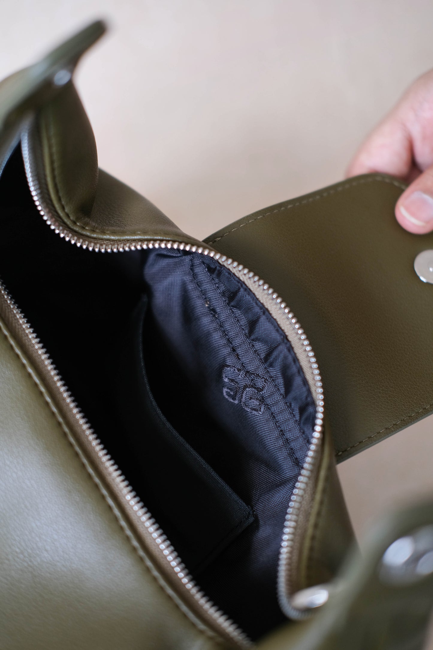 The Aurelia Satchel - Navy Green