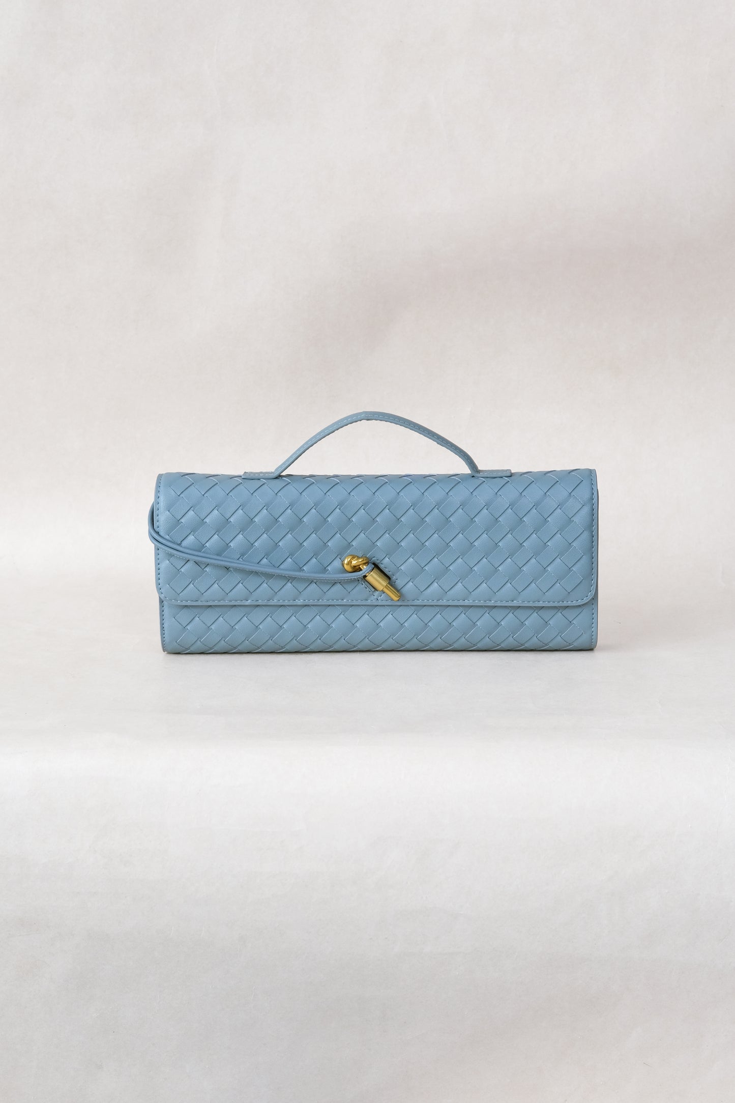 Artisan Crafted Flap Bag - Dusty Blue