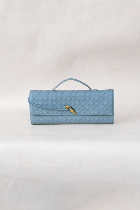 Artisan Crafted Flap Bag - Dusty Blue