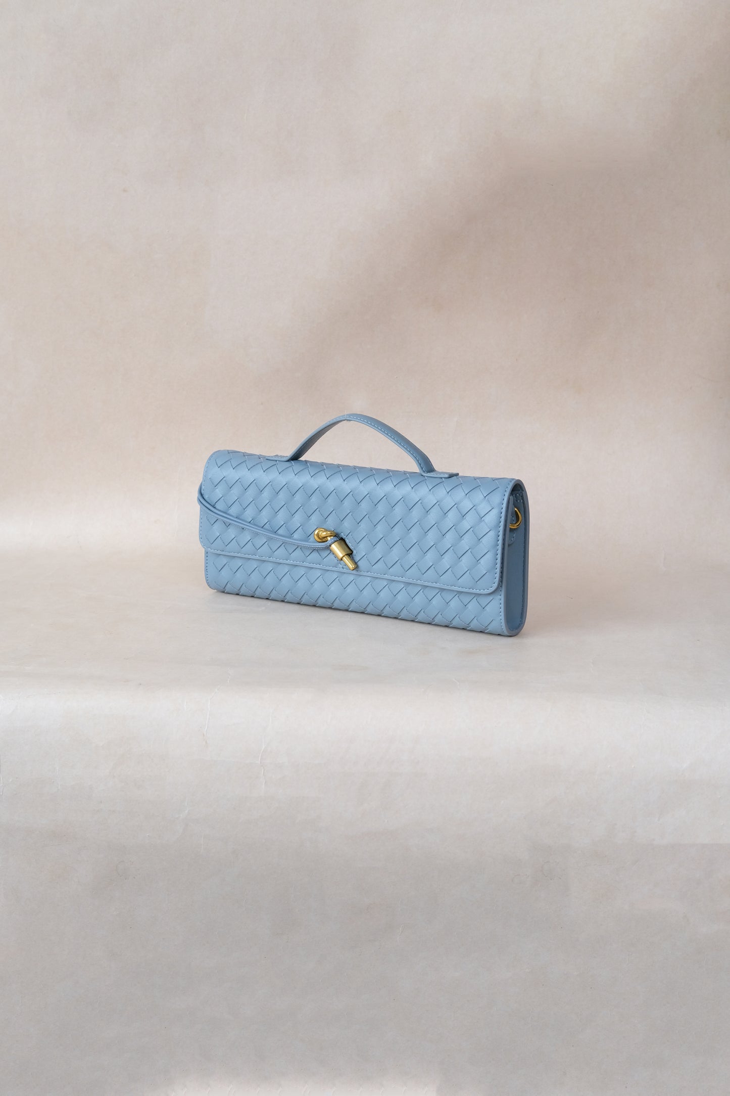 Artisan Crafted Flap Bag - Dusty Blue