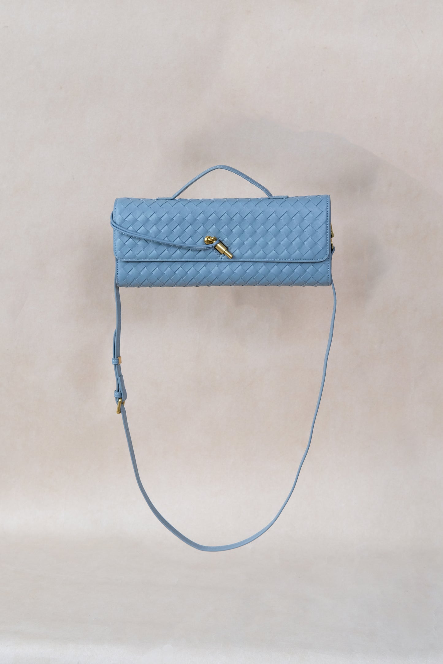 Artisan Crafted Flap Bag - Dusty Blue