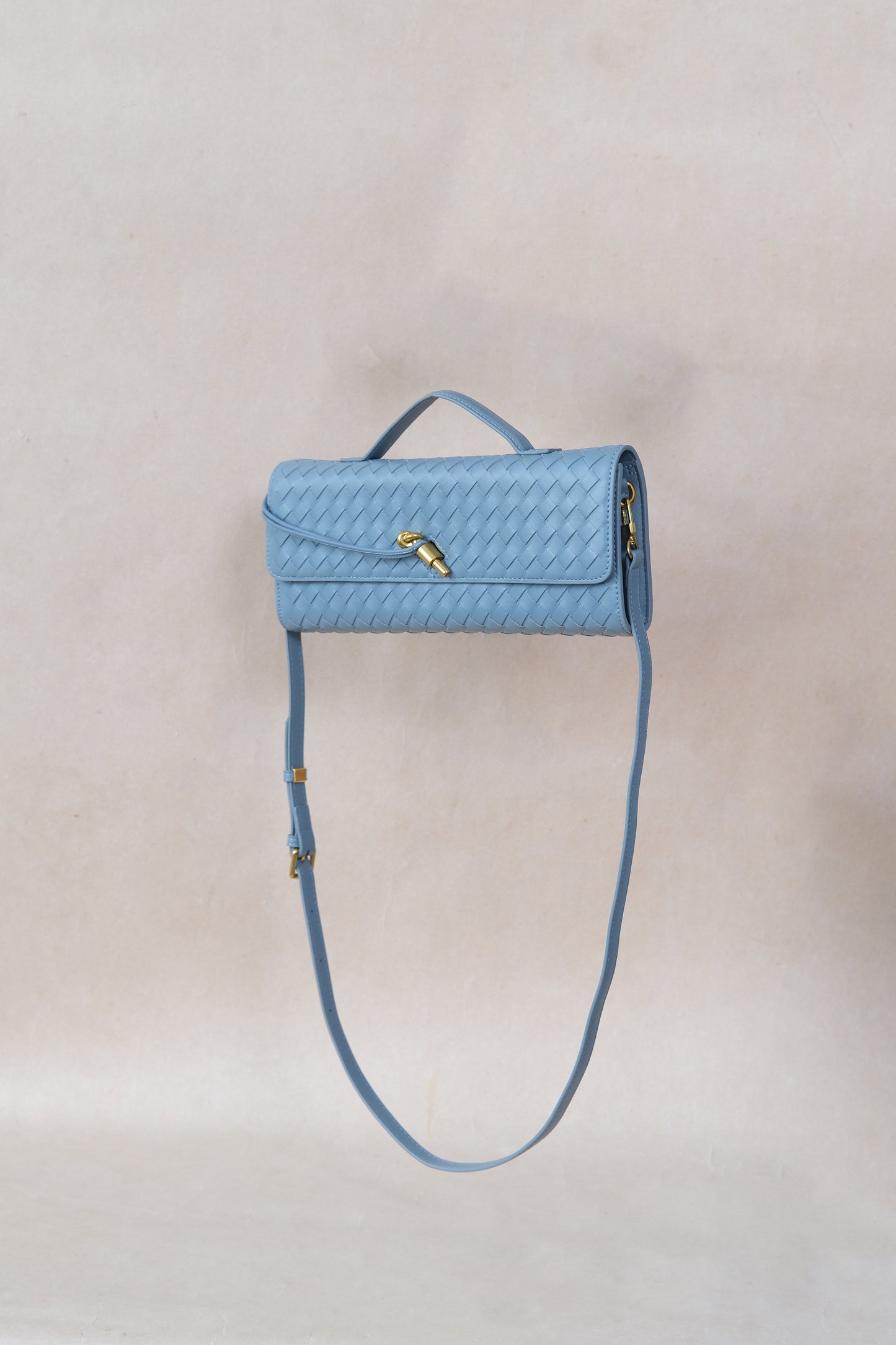 Artisan Crafted Flap Bag - Dusty Blue