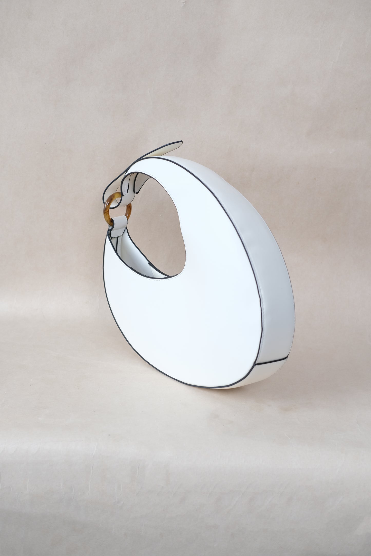 Oval Large Capacity Shoulder Armpit Bag - White