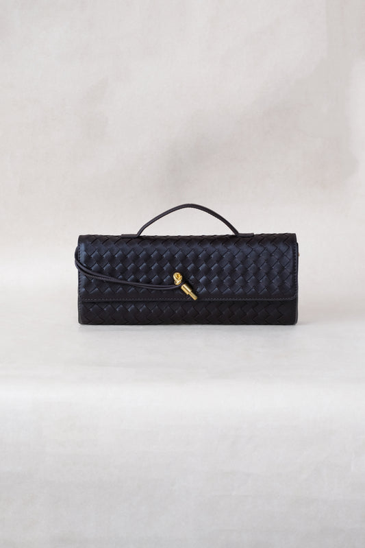 Artisan Crafted Flap Bag - Black Currant