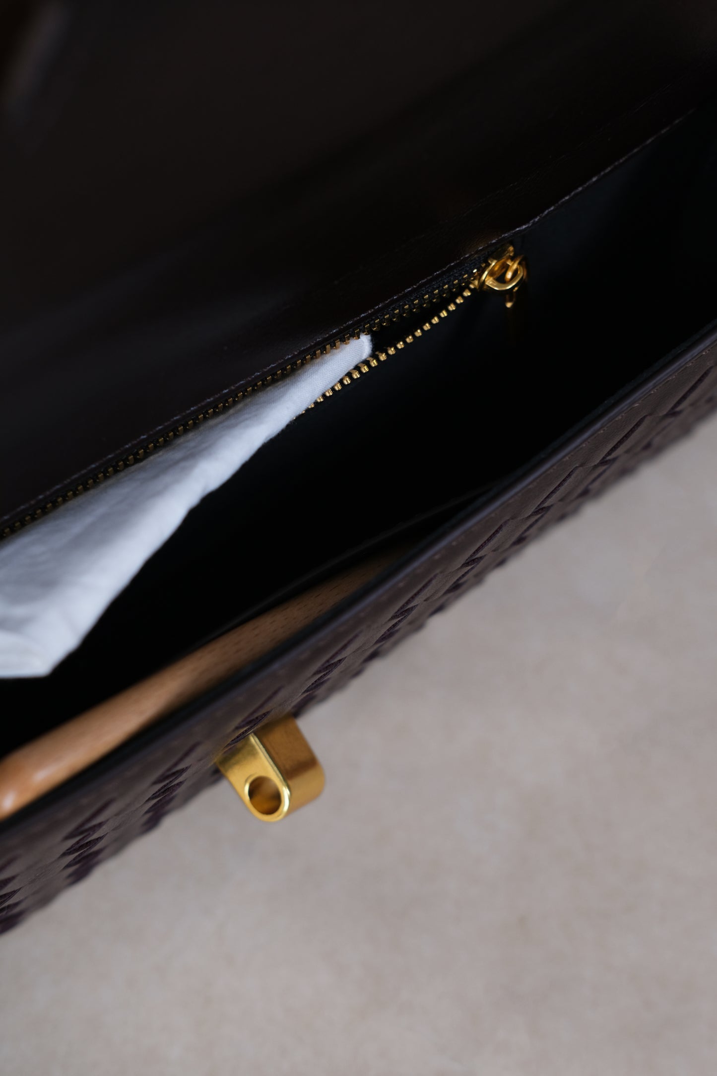 Artisan Crafted Flap Bag - Black Currant