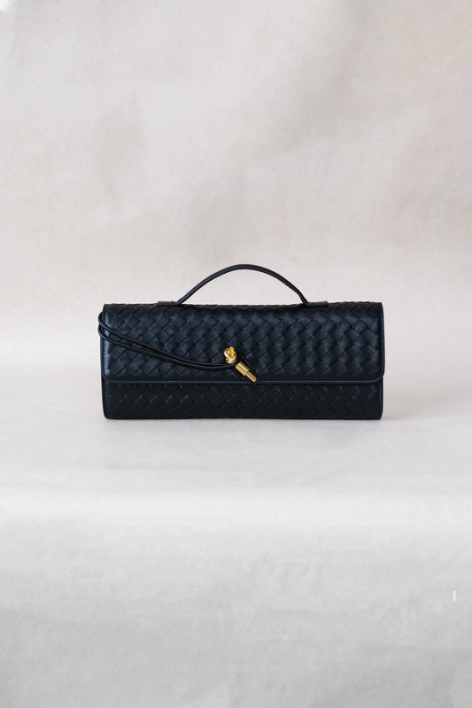 Artisan Crafted Flap Bag - Shinny Black