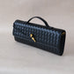 Artisan Crafted Flap Bag - Shinny Black