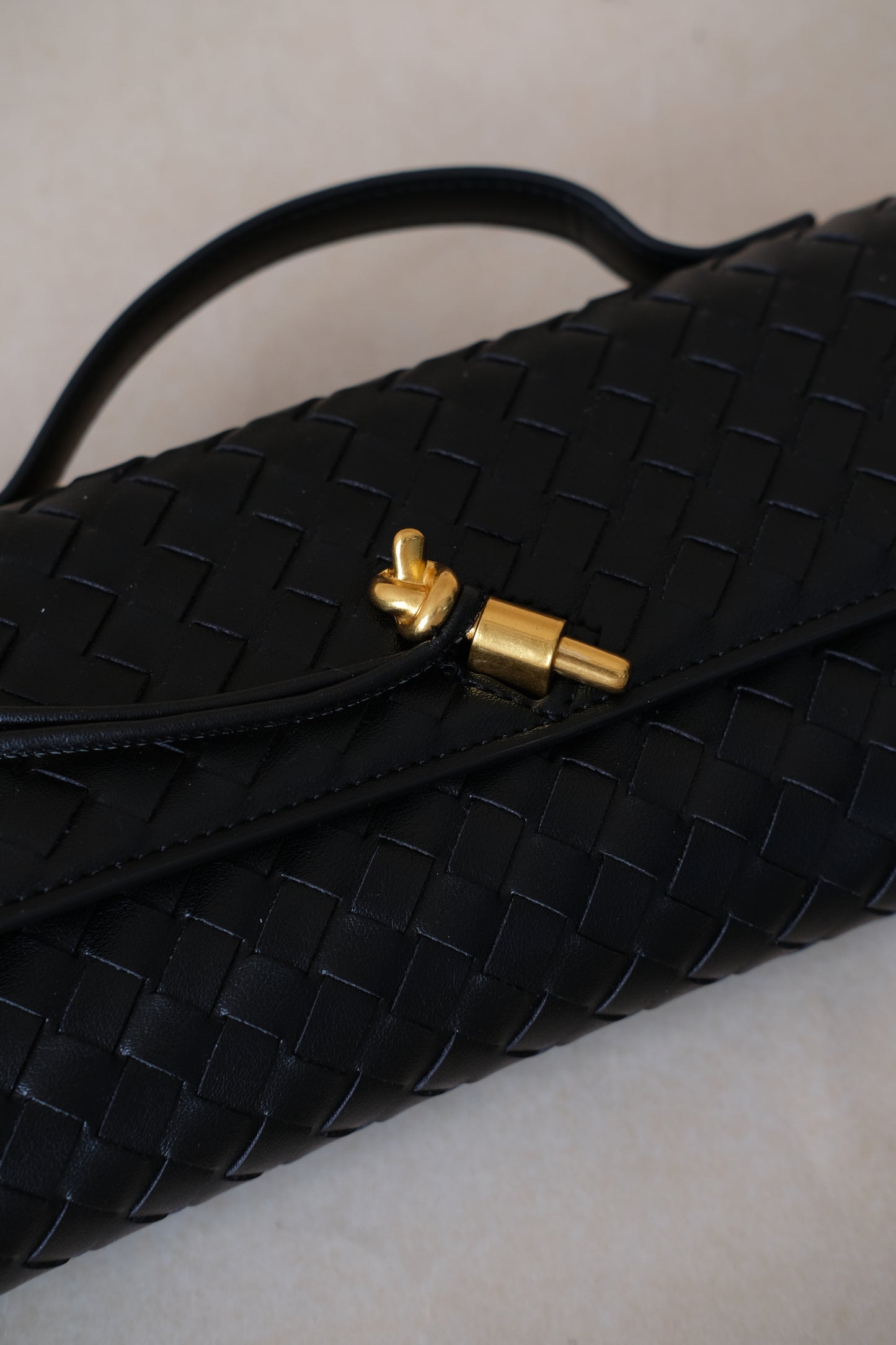 Artisan Crafted Flap Bag - Shinny Black
