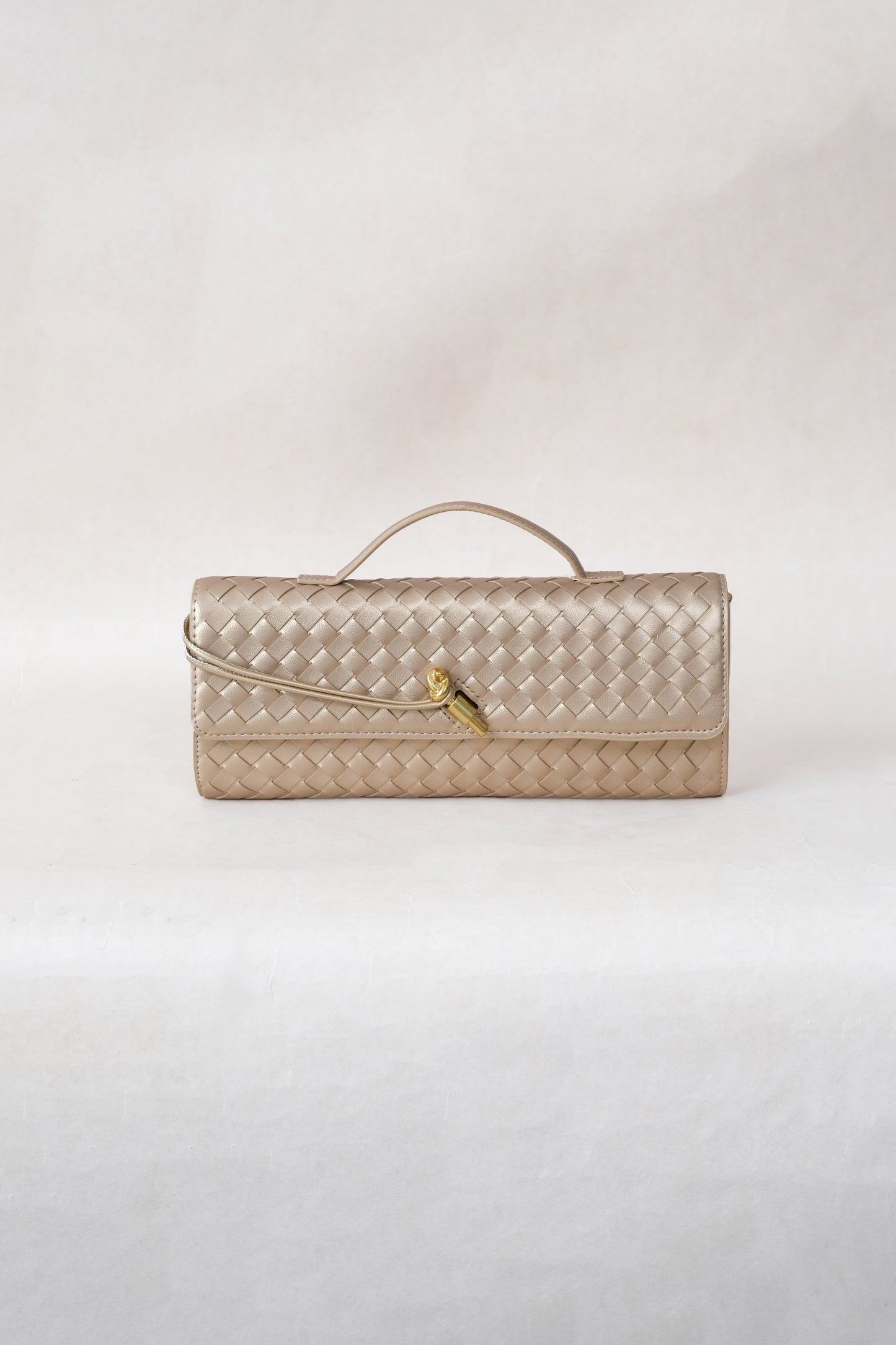 Artisan Crafted Flap Bag - Gold
