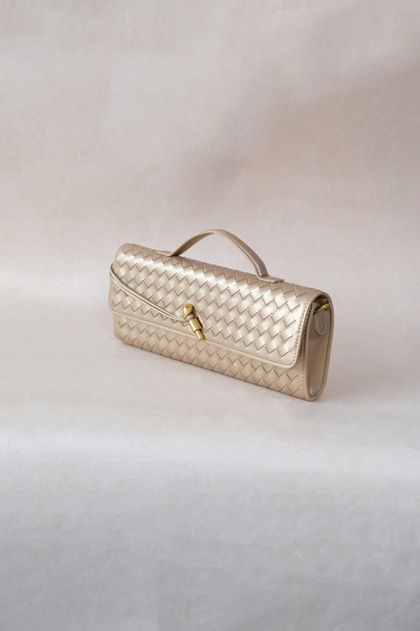 Artisan Crafted Flap Bag - Gold
