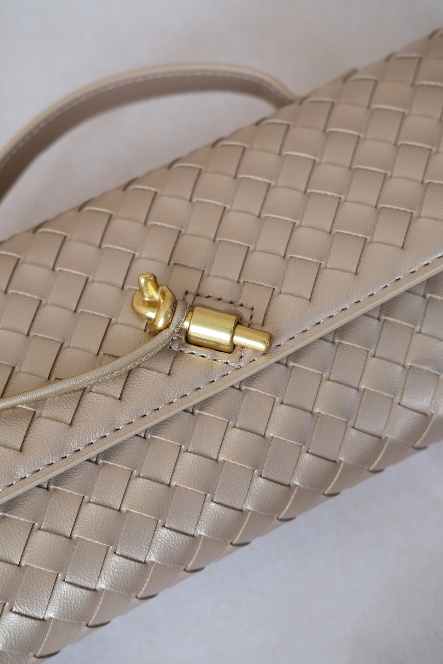 Artisan Crafted Flap Bag - Gold