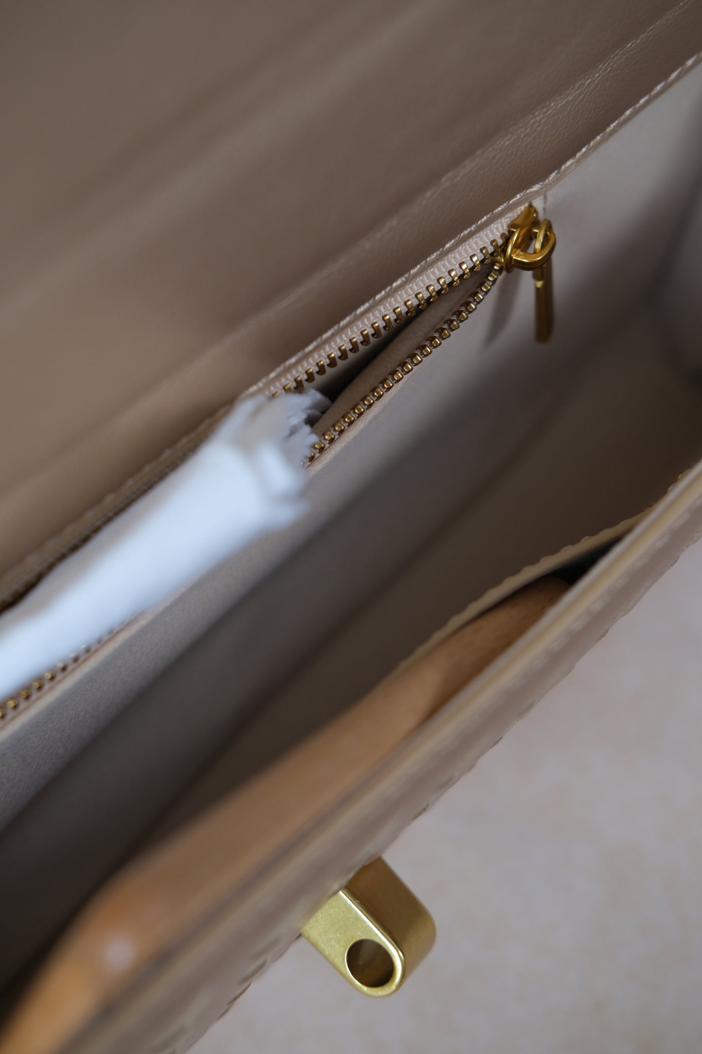 Artisan Crafted Flap Bag - Gold