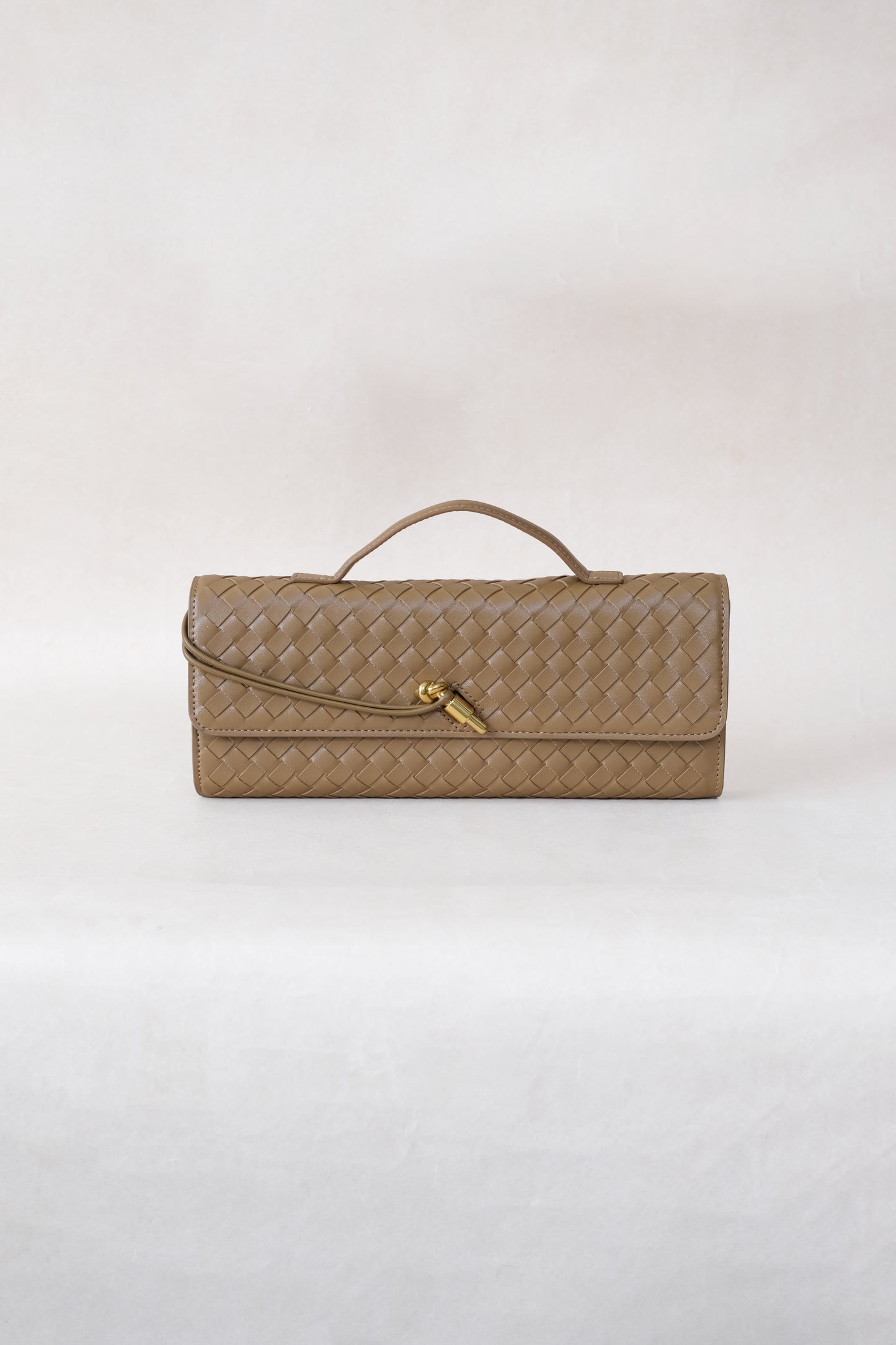 Artisan Crafted Flap Bag - Shinny Khaki