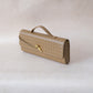 Artisan Crafted Flap Bag - Shinny Khaki