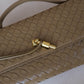 Artisan Crafted Flap Bag - Shinny Khaki