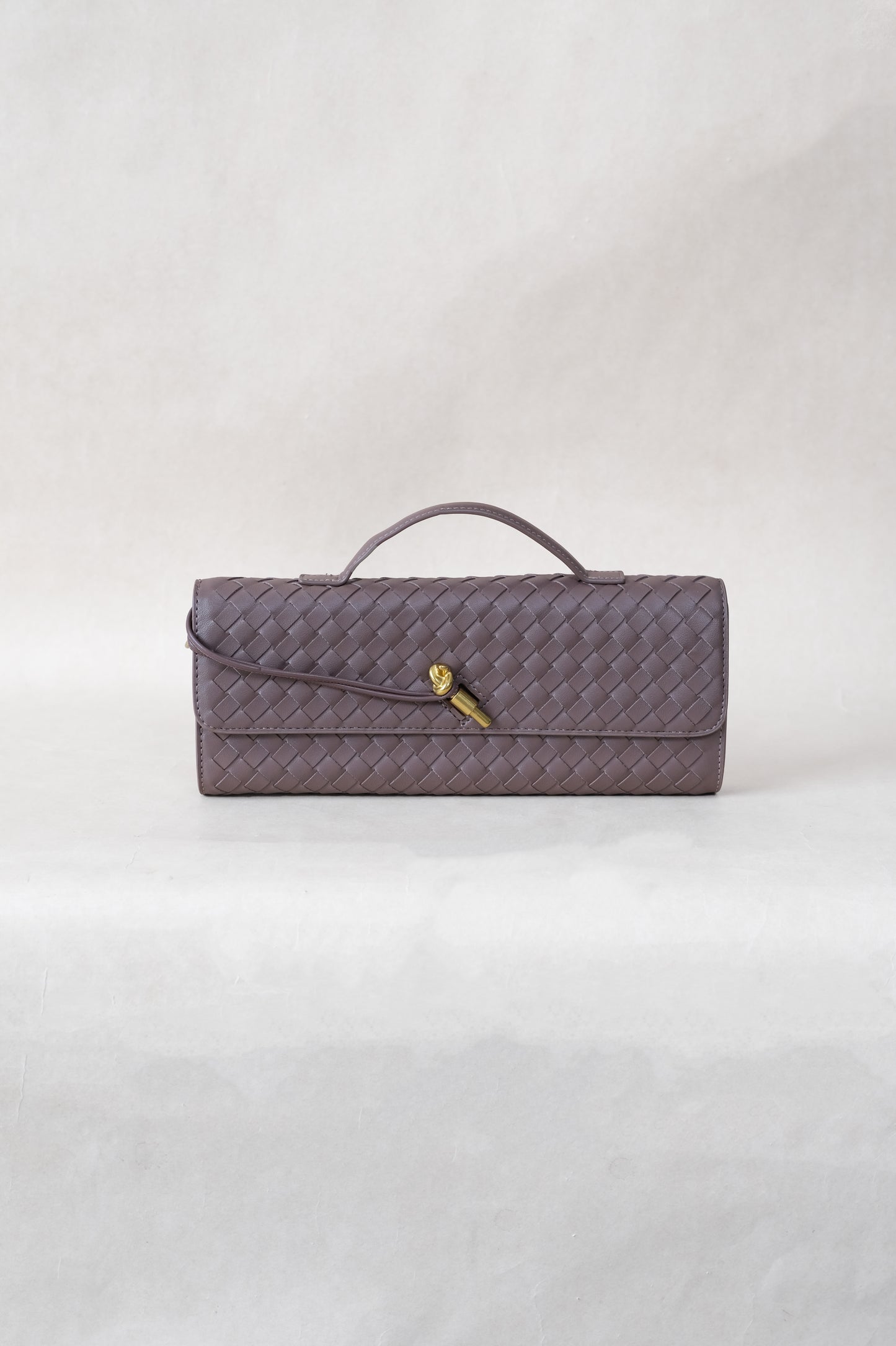 Artisan Crafted Flap Bag - Gray Brown